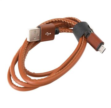 Platinet PLATINET MICRO USB TO USB LEATHER CABLE 1M 2,4A BROWN
