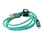 CABLE USB CUIR PLATINET LIGHTNING - 1M VERT