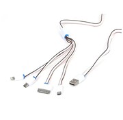 Omega KIT DE RECHARGE 4 EN 1 OMEGA: MICRO USB + MINI USB +  iPhone 4 + Lightning