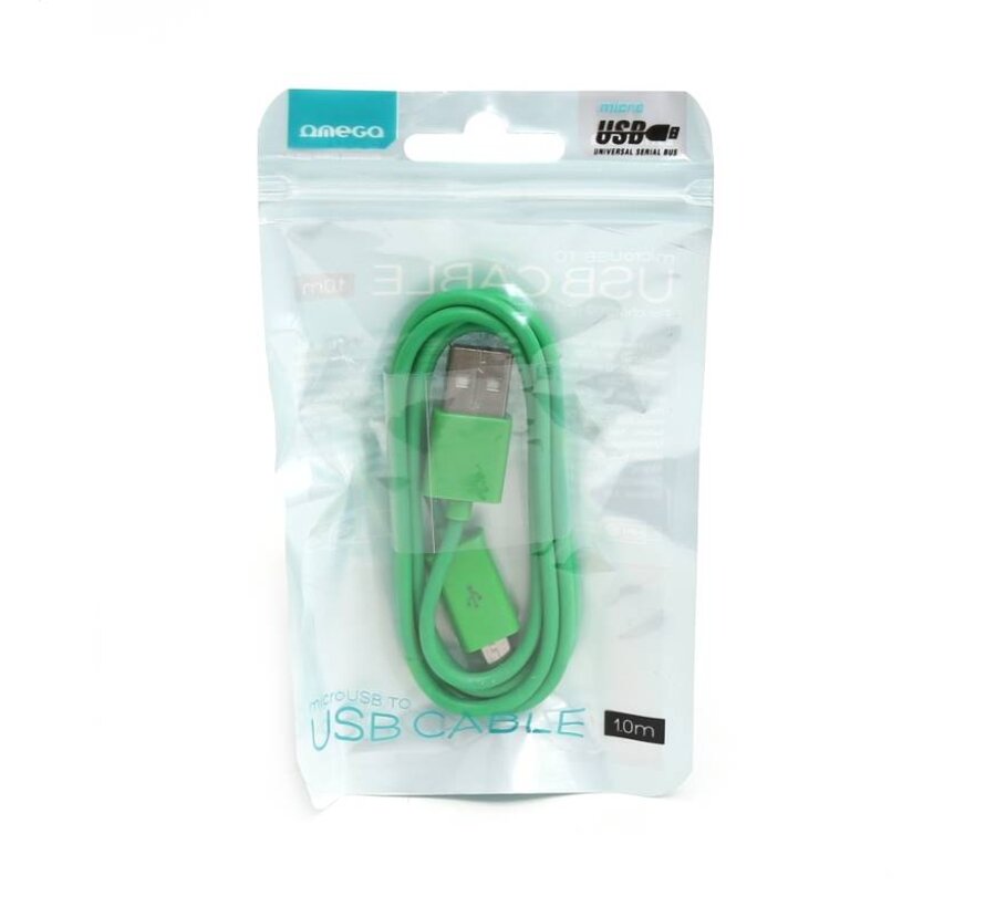 MICRO USB TO USB CABLE 1M GREEN [42334]