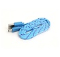 CABLE TISSU PLAT USB 2.0 MICRO USB OMEGA - BLEU/JAUNE