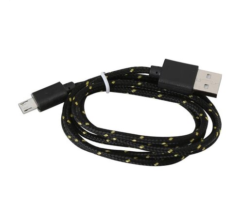 Omega FABRIC BRAIDED MICRO USB TO USB CABLE 1M BLACK [42314]