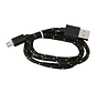 CABLE MICRO USB VERS USB OMEGA TISSU 1M NOIR & BLANC [42314]
