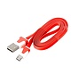 OMEGA USB 2.0 FLAT CABLE microUSB for smartphones, tablets 1M RED [41860]