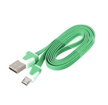 Omega CABLE USB 2.0 PLAT OMEGA microUSB pour smartphones, tablettes 1M VERT [41858]