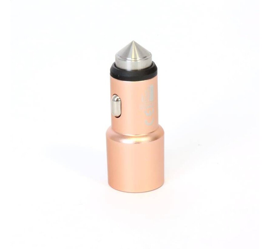 OMEGA CAR CHARGER METAL 2xUSB 5V 2.1A ROSE GOLD [44251]