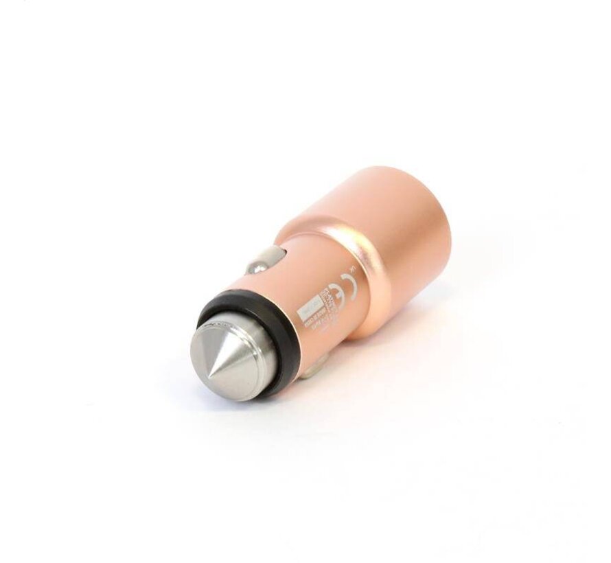 OMEGA CAR CHARGER METAL 2xUSB 5V 2.1A ROSE GOLD [44251]