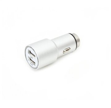 Omega OMEGA CAR CHARGER METAL 2xUSB 5V 2.1A SILVER [43344]