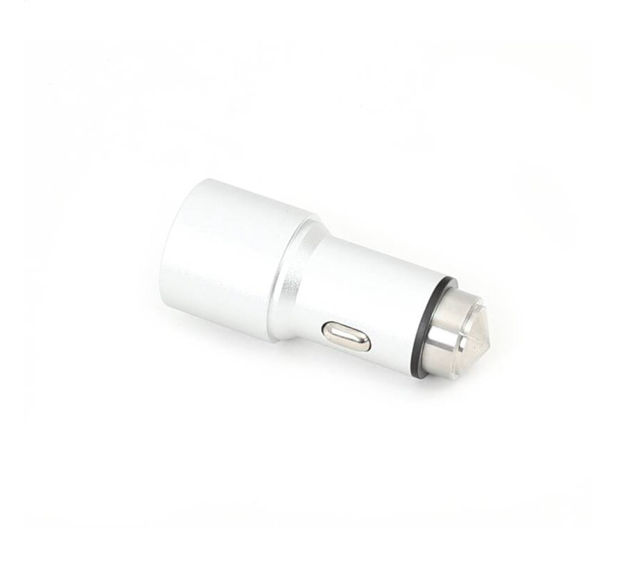 OMEGA CAR CHARGER METAL 2xUSB 5V 2.1A SILVER [43344]