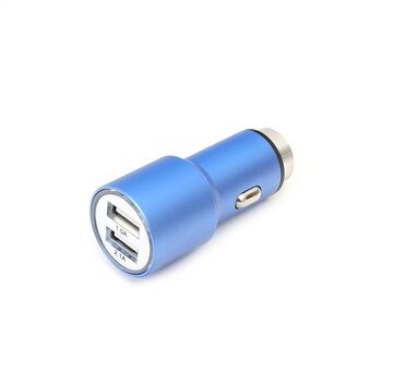 Omega OMEGA CAR CHARGER METAL 2xUSB 5V 2.1A BLUE [43343]
