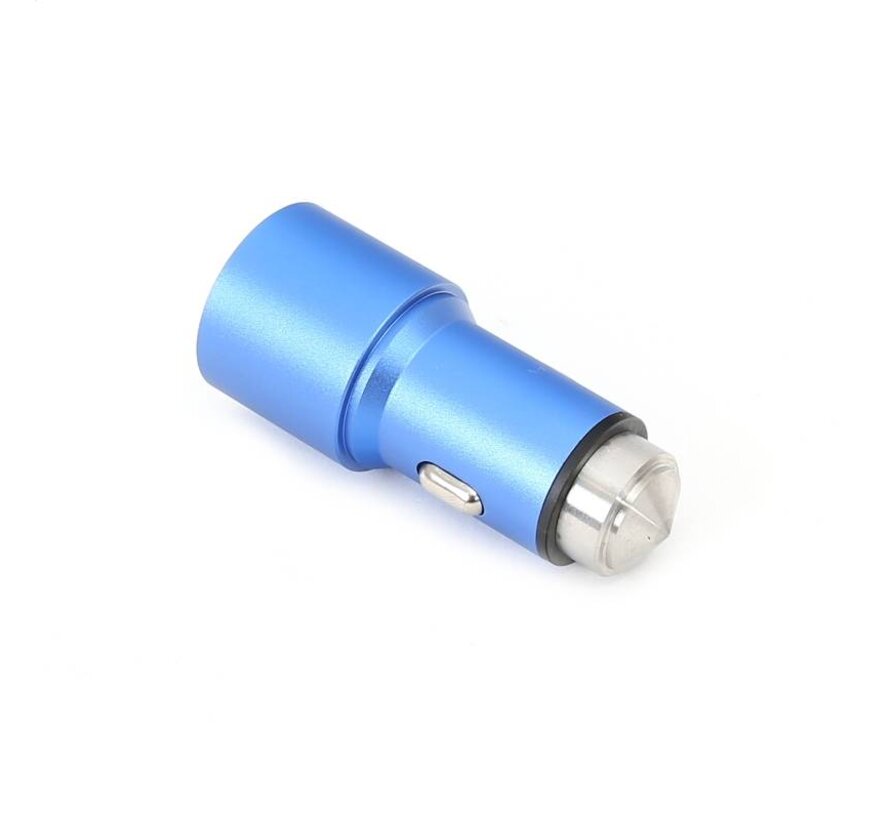 OMEGA CAR CHARGER METAL 2xUSB 5V 2.1A BLUE [43343]
