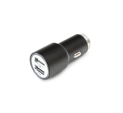 Omega OMEGA CAR CHARGER METAL 2xUSB 5V 2.1A BLACK [43342]