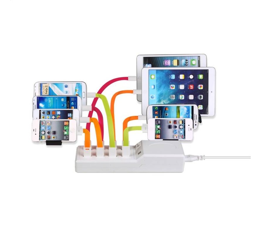 PLATINET FAMILY CHARGER 8-PORT USB 10A WHITE [42654]