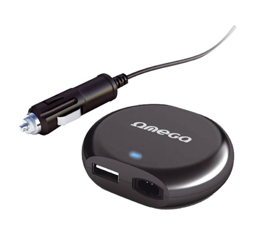OMEGA UNIVERSAL CAR  AUTOMATIC NOTEBOOK CHARGER 2-in-1 90W + 2.1A USB PORT