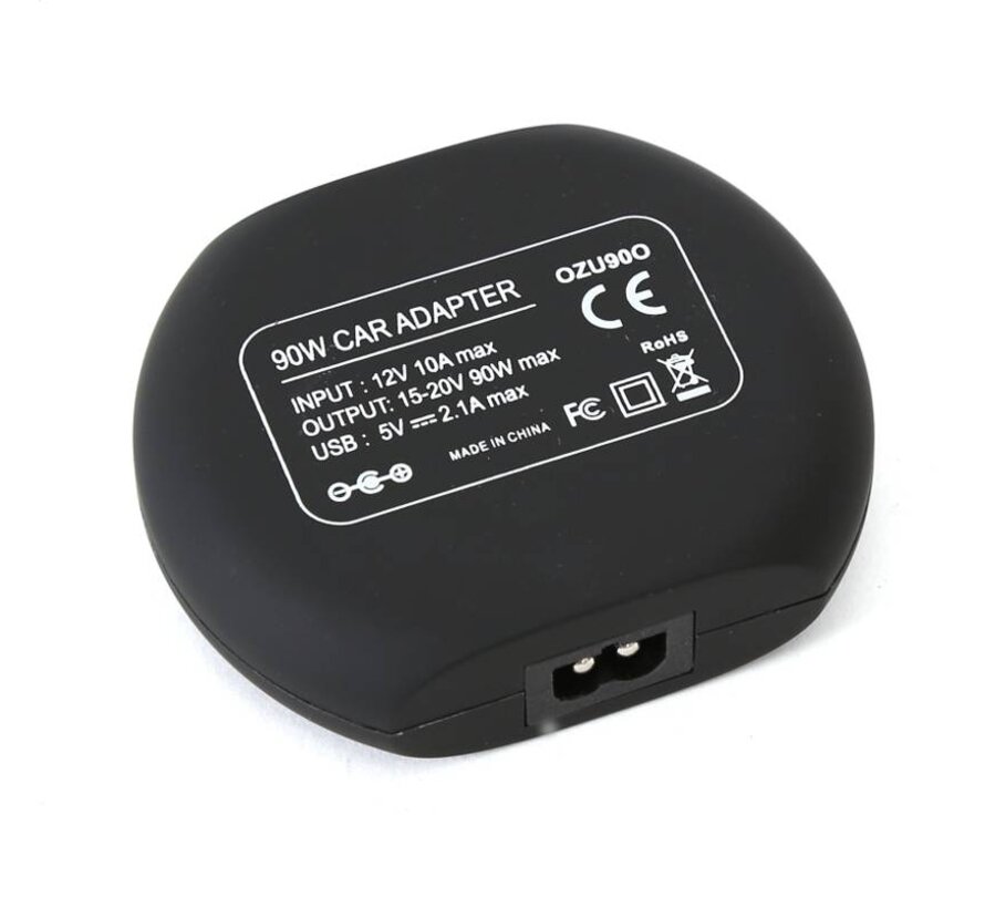 OMEGA UNIVERSAL CAR  AUTOMATIC NOTEBOOK CHARGER 2-in-1 90W + 2.1A USB PORT
