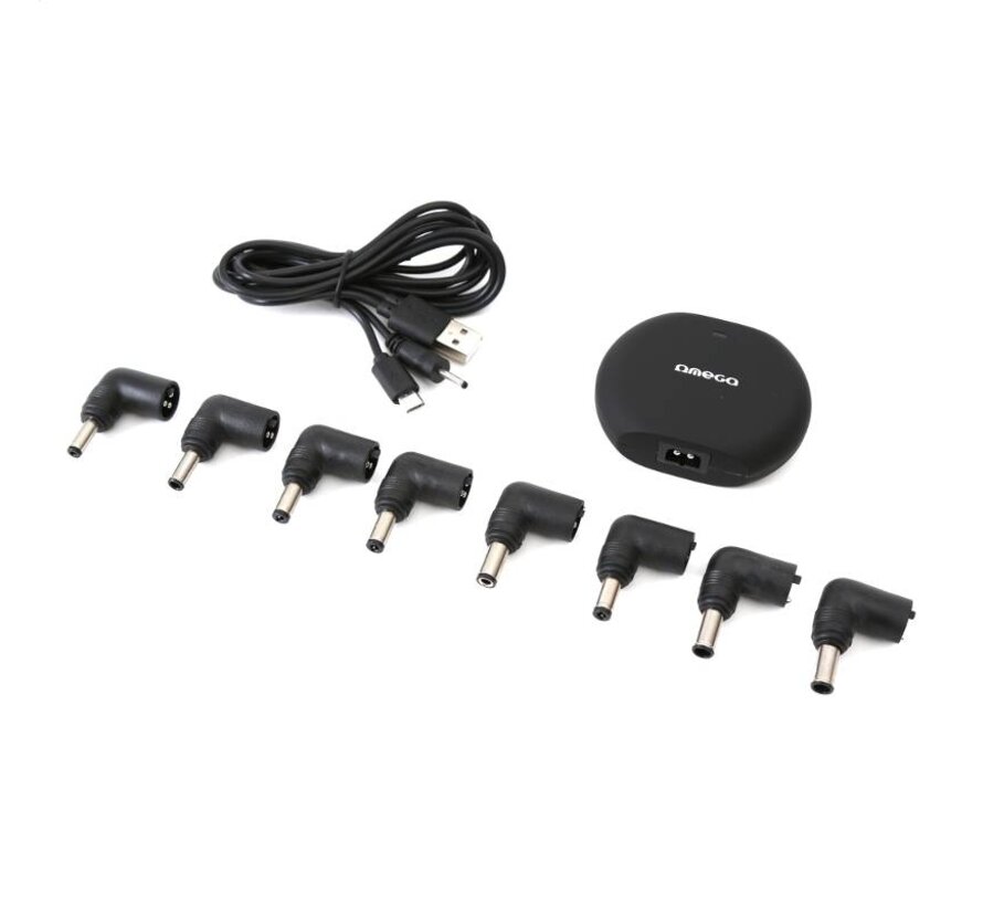 OMEGA UNIVERSAL CAR  AUTOMATIC NOTEBOOK CHARGER 2-in-1 90W + 2.1A USB PORT