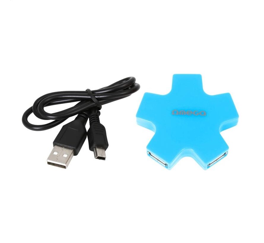 HUB USB 2.0 4 PORTS OMEGA - MODELE STAR/ETOILE NOIR [42856]