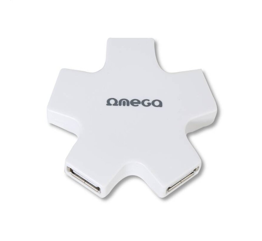 OMEGA USB 2.0 HUB 4 PORT STAR WHITE [42858]