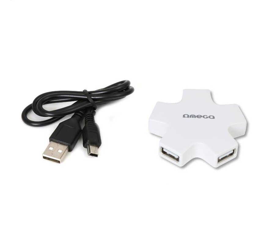 OMEGA HUB 4 USB 2.0 STAR BLANC 42858