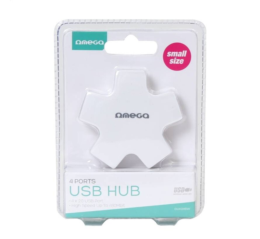 OMEGA HUB 4 USB 2.0 STAR BLANC 42858