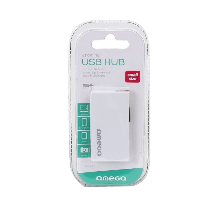 OMEGA HUB 4 USB 2.0 BOX BLANC 42852