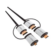 Omega OMEGA HDMI CABLE V.1.4 BLACK 1,5m + ADAPTORS to miniHDMI and microHDMI [43865]