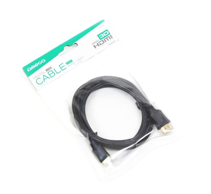 OMEGA - CABLE HDMI - miniHDMI v.1.4 BLACK 3M bulk 41683 - sachet