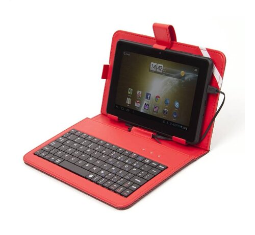 Omega ETUI POUR TABLETTE 7" AVEC CLAVIER QWERTY ROUGE