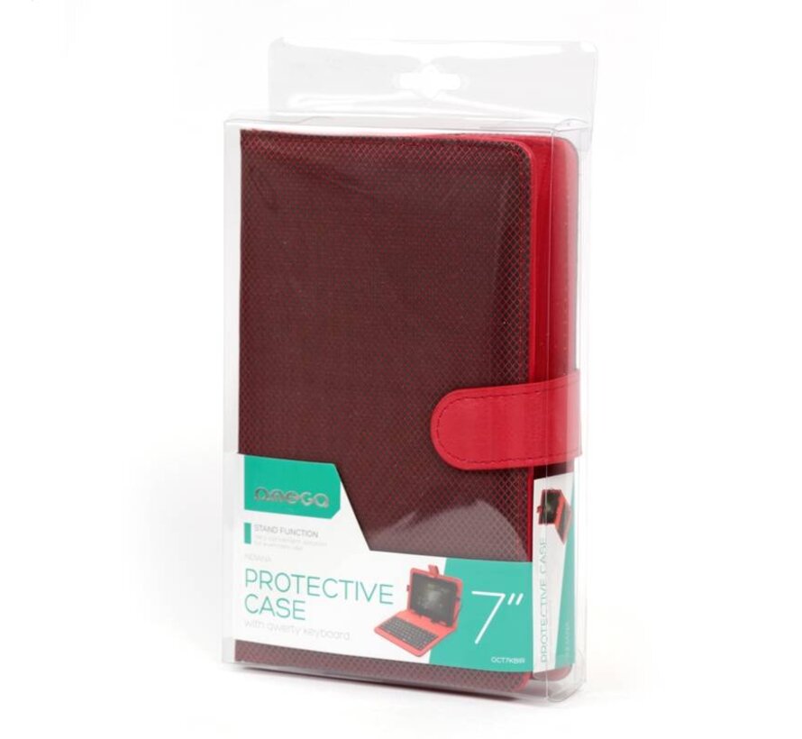 OMEGA TABLET KEYBOARD AND PROTECTIVE CASE INDIANA MICRO USB RED
