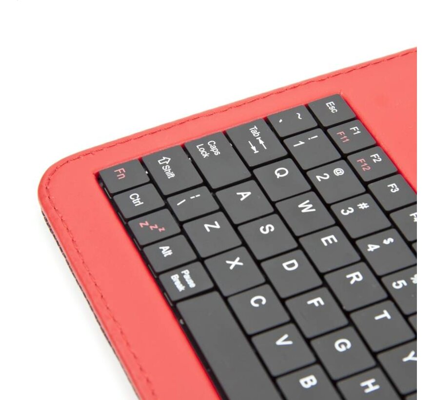 ETUI POUR TABLETTE 7" AVEC CLAVIER QWERTY ROUGE