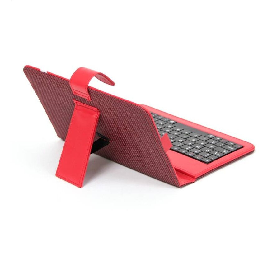 ETUI POUR TABLETTE 7" AVEC CLAVIER QWERTY ROUGE