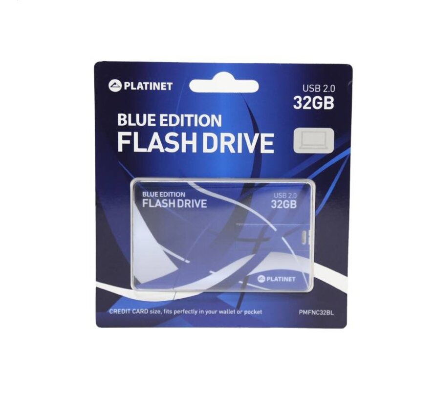 Clé USB 2.0 Carte de visite Platinet édition bleue 32Go [44339]