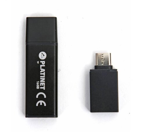 Platinet PLATINET PENDRIVE USB 2.0 X-Depo 16GB + Type-C Adapter BLACK [43989]