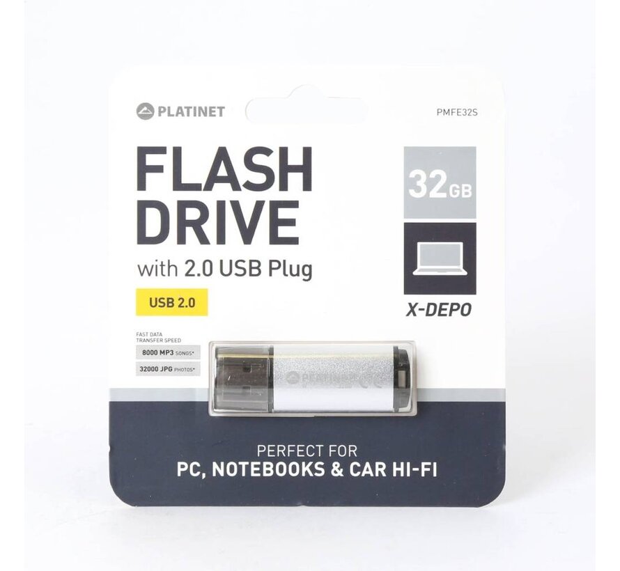 PLATINET PENDRIVE USB 2.0 X-Depo 32 SILBER