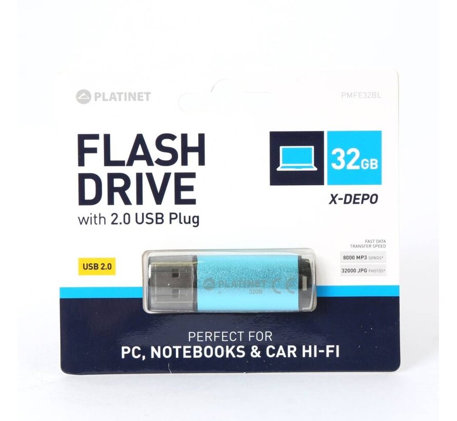 PLATINET PENDRIVE USB 2.0 X-Depo 32GB BLAU