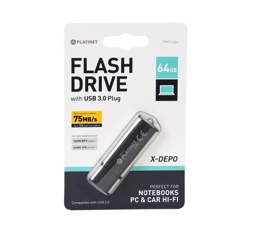 CLÉ USB PLATINET 3.0 X-Depo 64GB [41589]