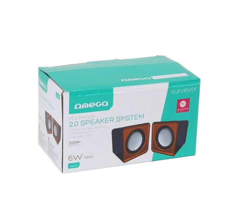 ENCEINTES OMEGA 2.0 OG-01 SURVEYOR 6W ORANGE USB