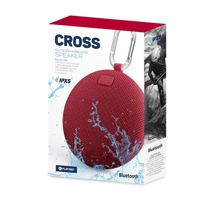 ENCEINTE PLATINET  CROSS PMG14 BLUETOOTH 5W IPX5 - ROUGE