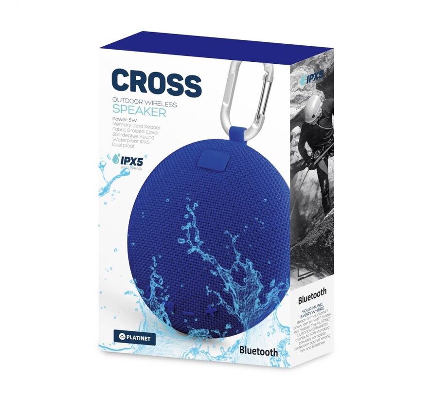ENCEINTE PLATINET CROSS PMG14 BLUETOOTH 5W IPX5 - BLEU FONCE