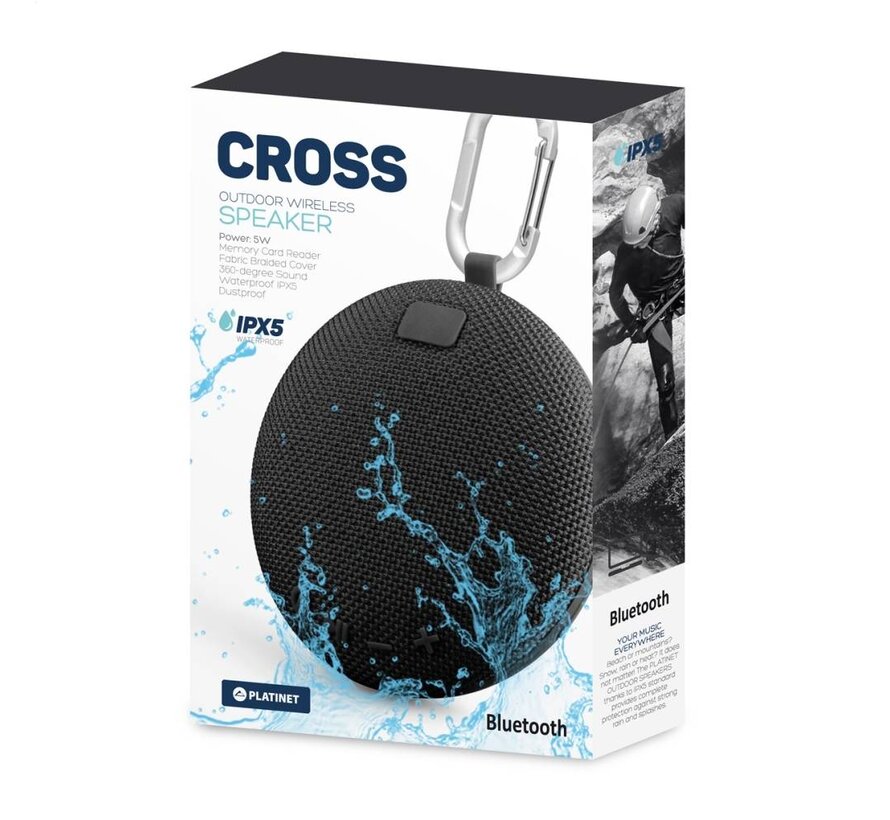 PLATINET SPEAKER PMG14 CROSS BLUETOOTH 5W IPX5 BLACK [44490]
