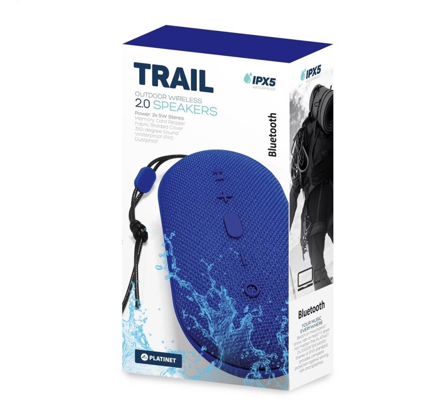 ENCEINTE PLATINET PMG12 TRAIL BLUETOOTH 4.2 10W STEREO IPX5 - BLEU FONCE
