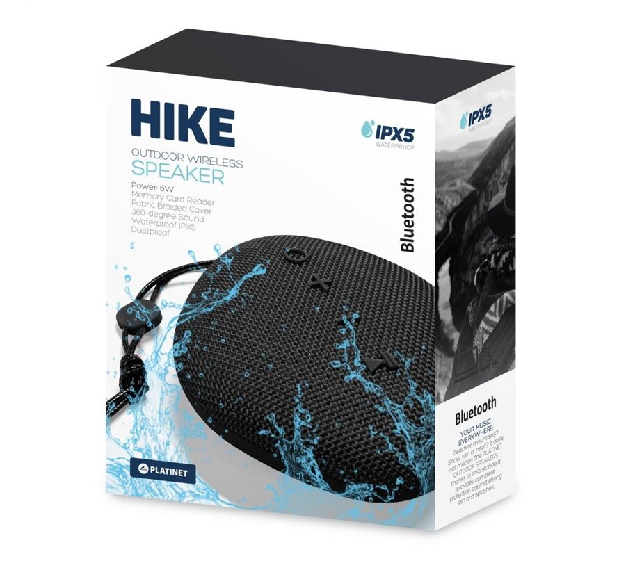 ENCEINTE BLUETOOTH 4.2 6W PLATINET PMG11 HIKE IPX5 - NOIR [44478]