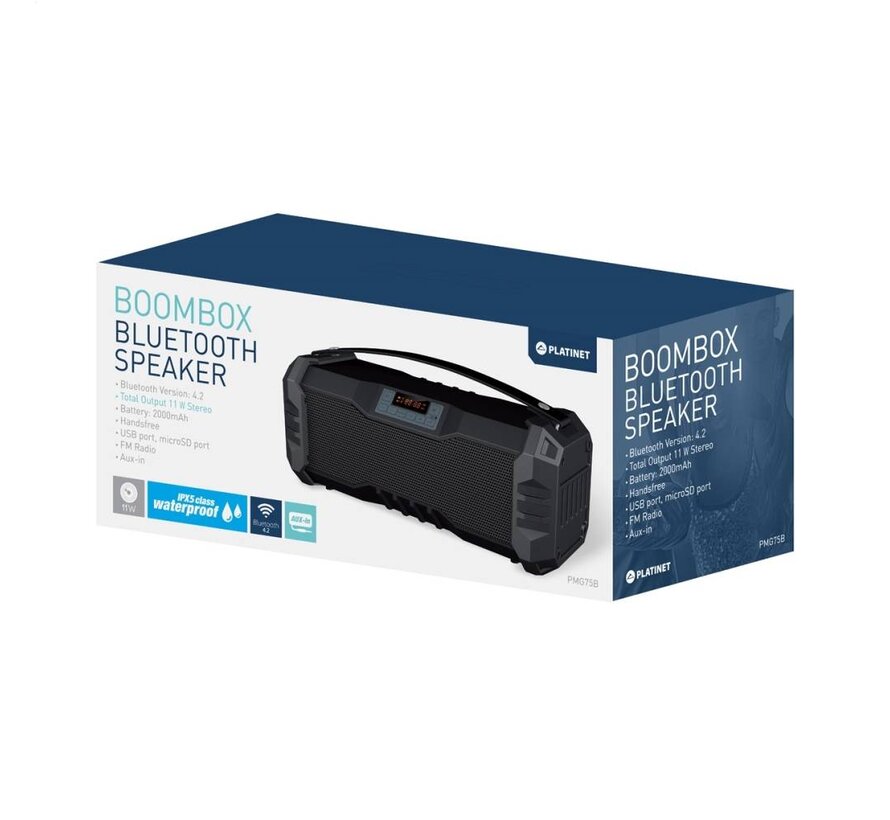 ENCEINTE BLUETOOTH PLATINET PMG75B BOOMBOX NOIR [44414]
