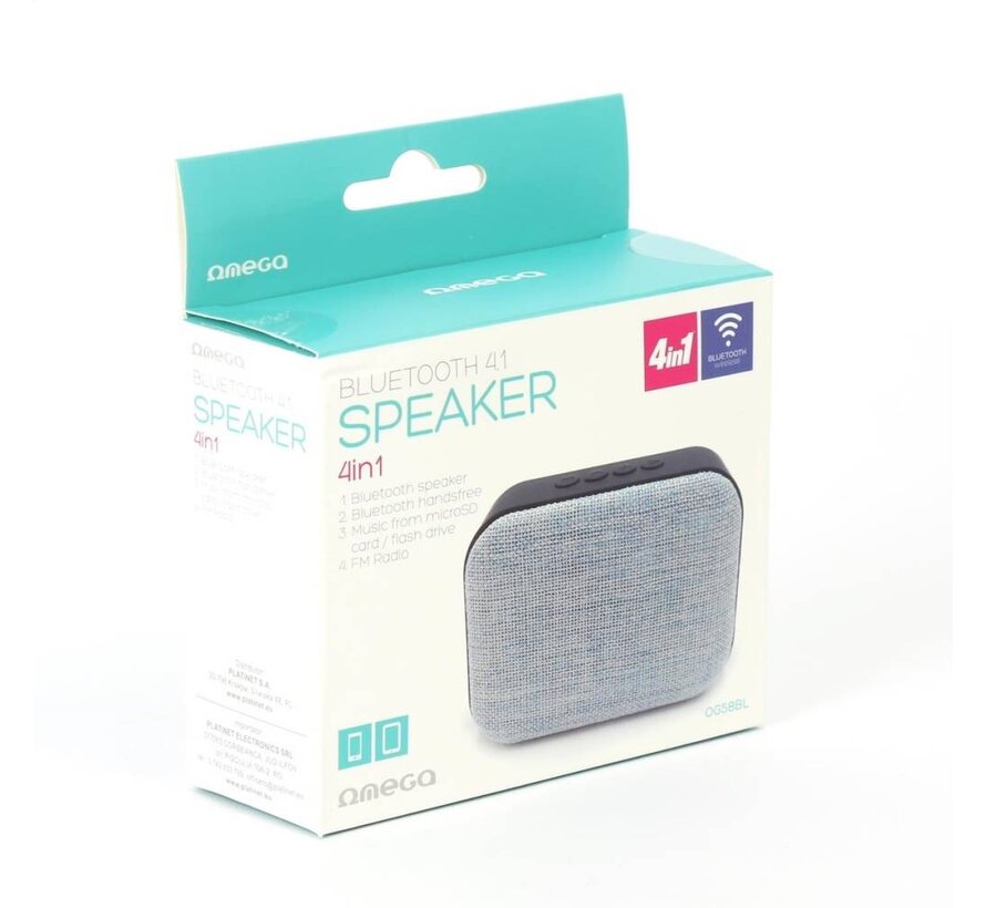 ENCEINTE OMEGA OG58 BLUETOOTH V4.1 - TISSU BLEU [44331]