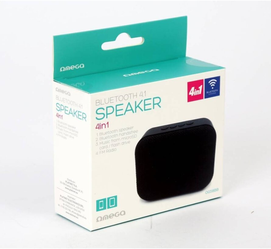 ENCEINTE OMEGA OG58 BLUETOOTH V4.1 - TISSU NOIR [44335]