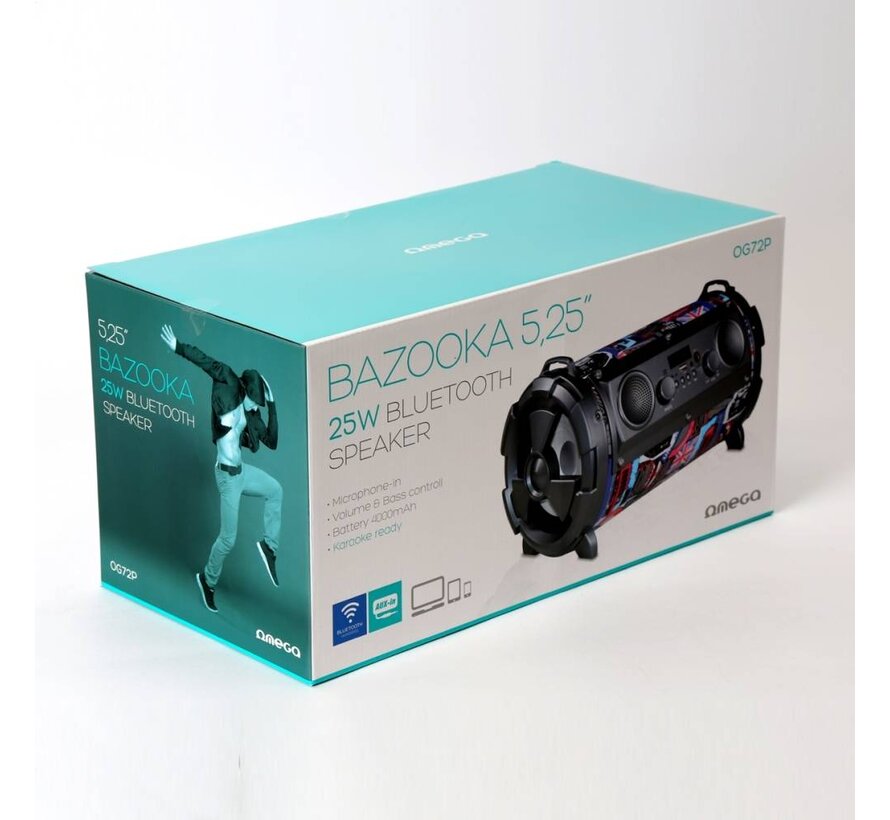 OMEGA SPEAKER OG72  BAZOOKA 5,25"*2 16W BLUETOOTH V4.2 COLOR [44162]
