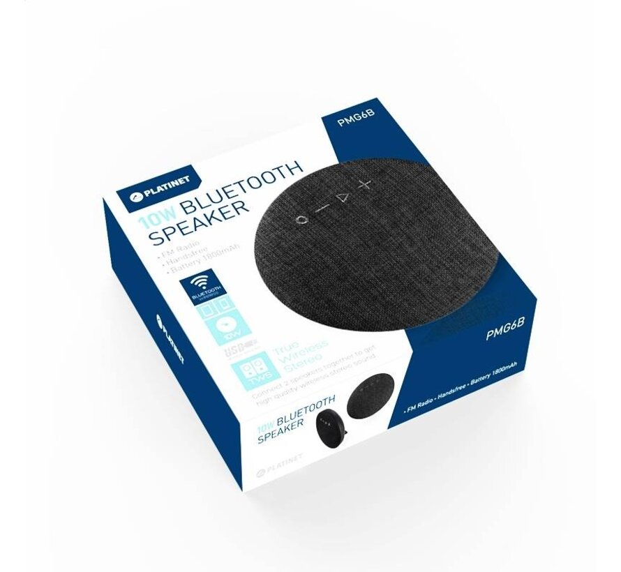 PLATINET SPEAKERS PMG6 BLUETOOTH, FM 10W STEREO BLACK [43974]