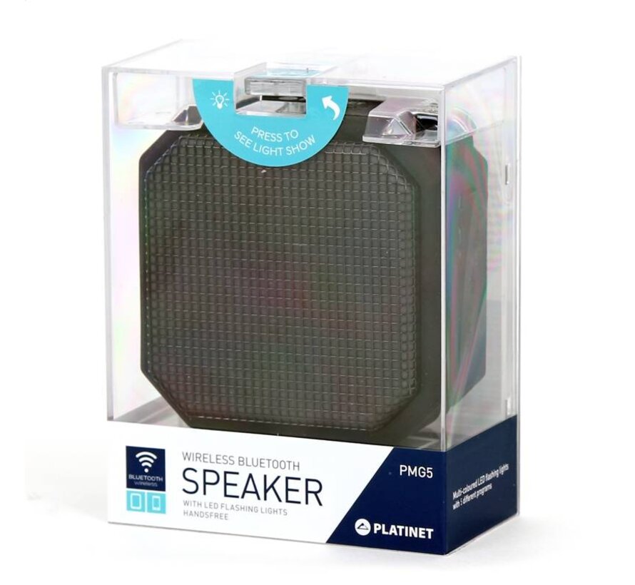 ENCEINTE BLUETOOTH PLATINET PMG5 LED IPX4 5W [43973]