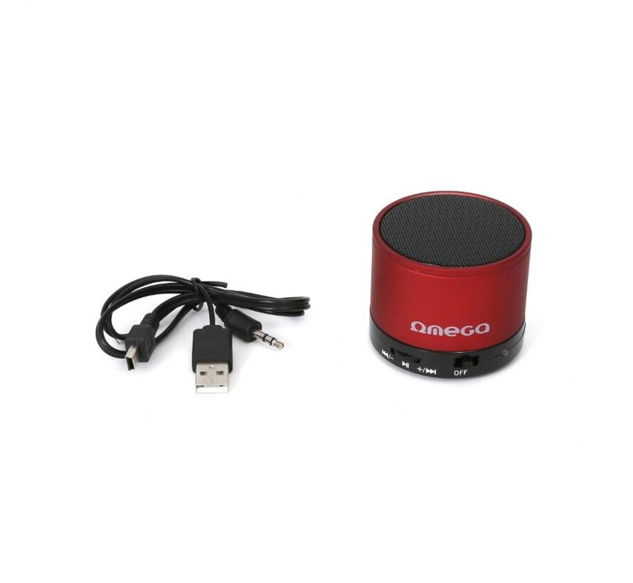 ENCEINTE OMEGA OG47B ALU BLUETOOTH V3.0 - COULEUR ROUGE