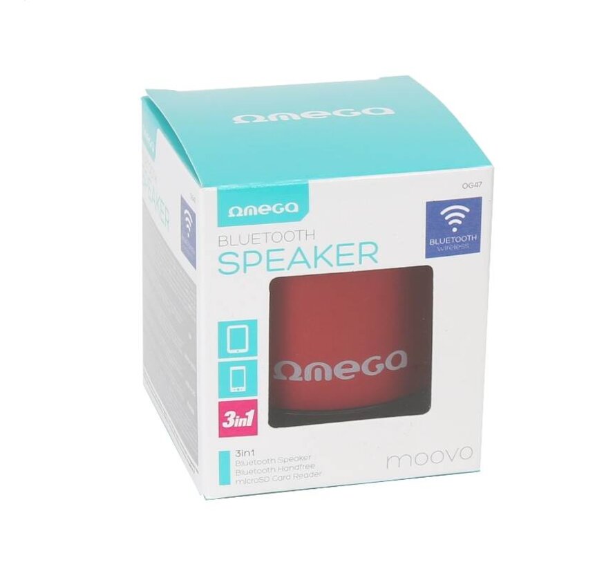 OMEGA SPEAKER OG4R ALU BLUETOOTH V3.0 RED [42646]